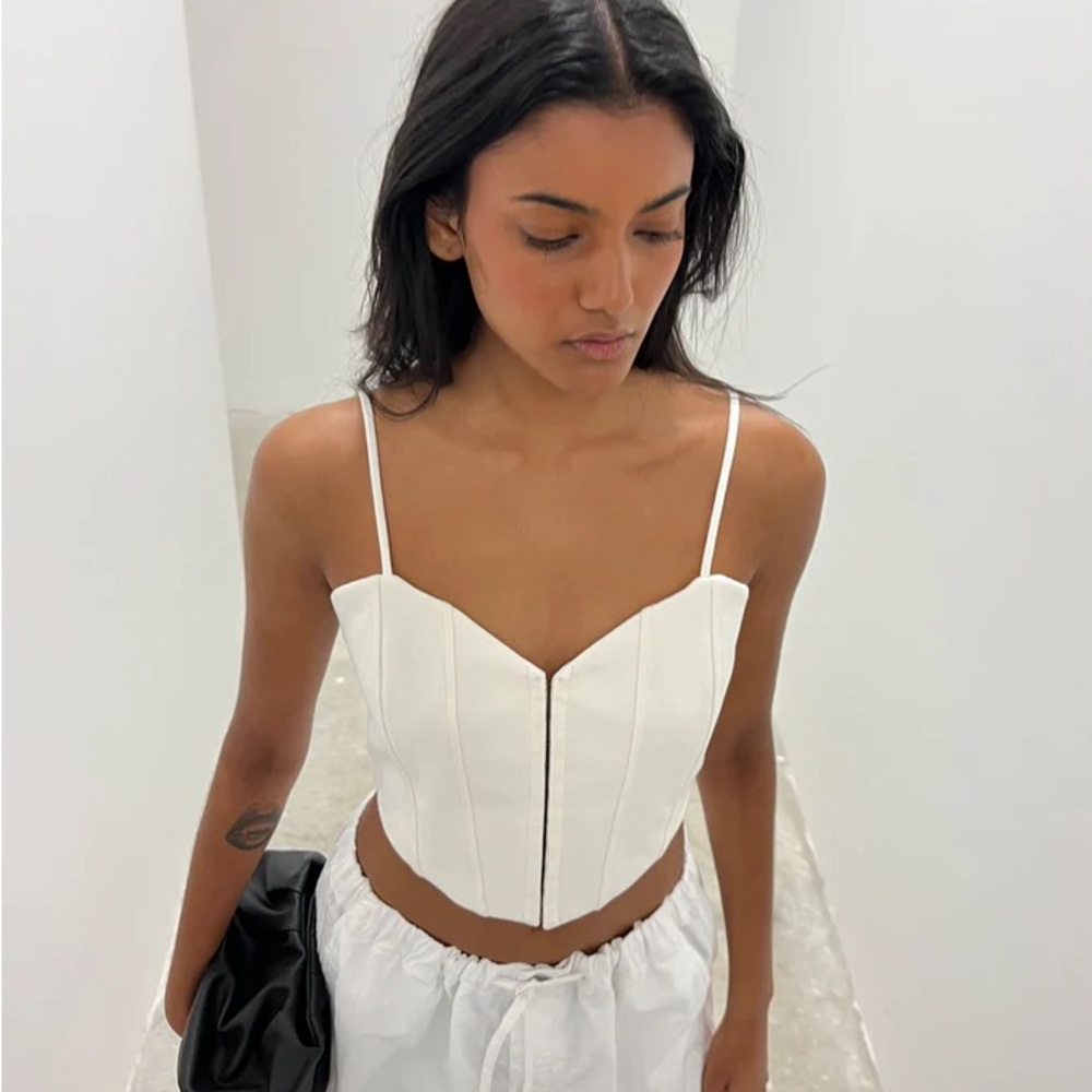 OAK + FORT Ponte Knot Corset Tank